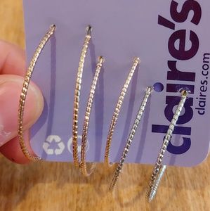 3 pack of hoop earrings